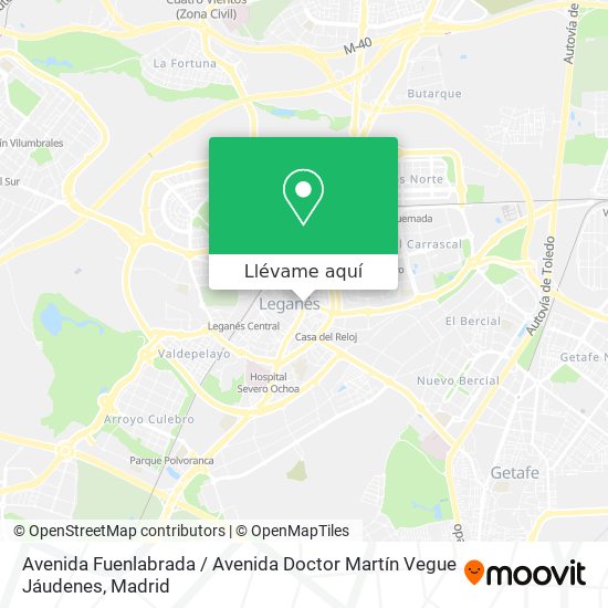 Mapa Avenida Fuenlabrada / Avenida Doctor Martín Vegue Jáudenes