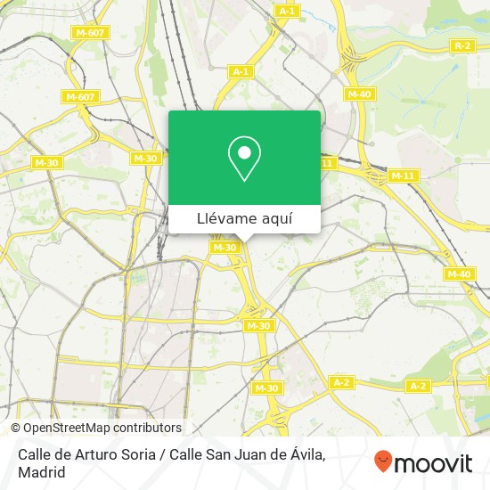 Mapa Calle de Arturo Soria / Calle San Juan de Ávila