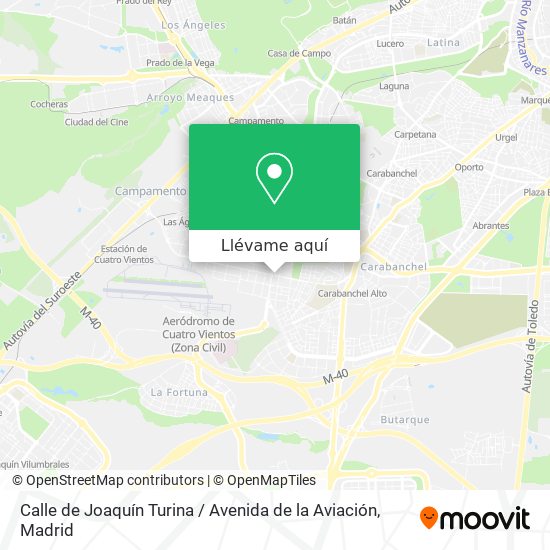 Mapa Calle de Joaquín Turina / Avenida de la Aviación