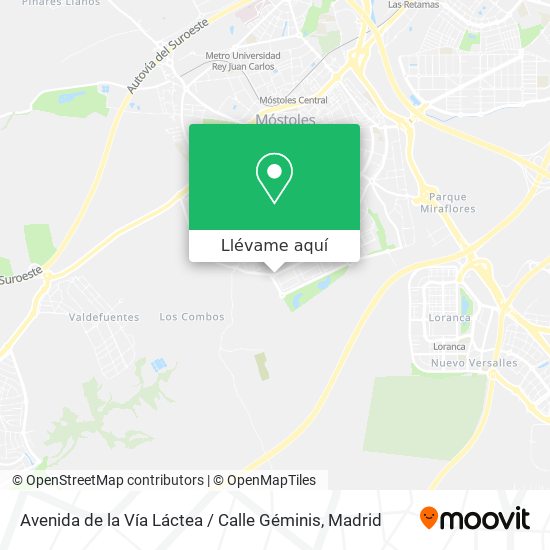 Mapa Avenida de la Vía Láctea / Calle Géminis