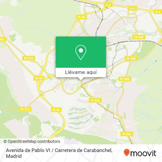 Mapa Avenida de Pablo VI / Carretera de Carabanchel