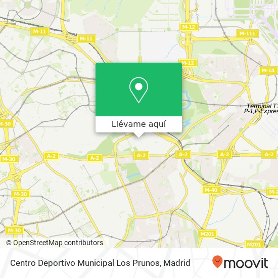 Mapa Centro Deportivo Municipal Los Prunos