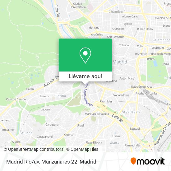 Mapa Madrid Río/av. Manzanares 22
