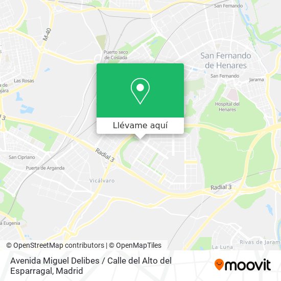 Mapa Avenida Miguel Delibes / Calle del Alto del Esparragal