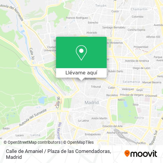 Mapa Calle de Amaniel / Plaza de las Comendadoras