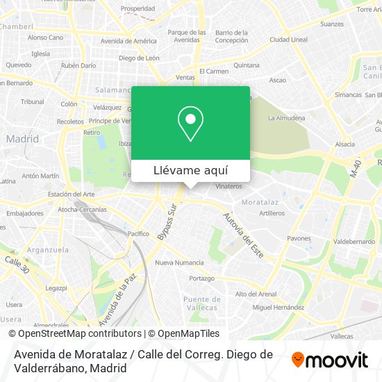 Mapa Avenida de Moratalaz / Calle del Correg. Diego de Valderrábano