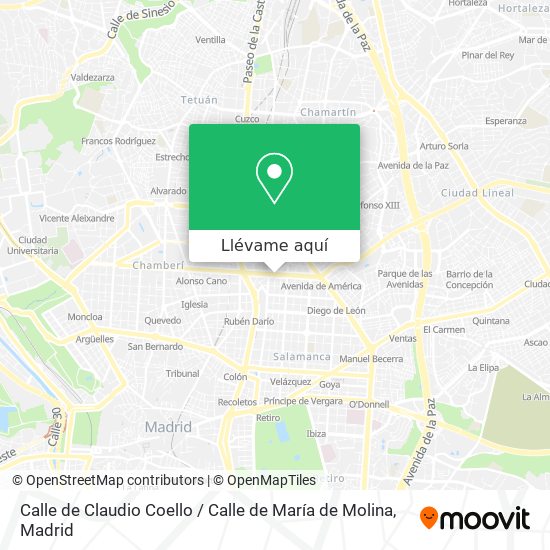 Mapa Calle de Claudio Coello / Calle de María de Molina