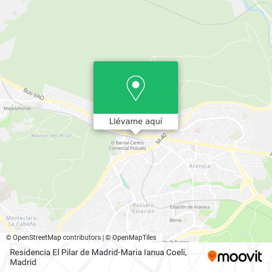 Mapa Residencia El Pilar de Madrid-Maria Ianua Coeli