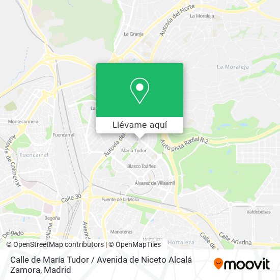 Mapa Calle de María Tudor / Avenida de Niceto Alcalá Zamora