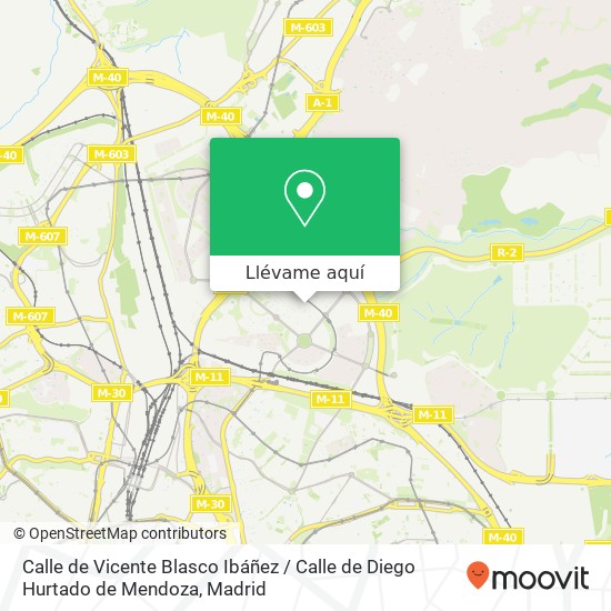 Mapa Calle de Vicente Blasco Ibáñez / Calle de Diego Hurtado de Mendoza