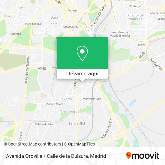 Mapa Avenida Orovilla / Calle de la Dulzura