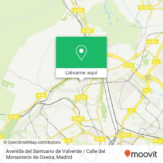 Mapa Avenida del Santuario de Valverde / Calle del Monasterio de Oseira