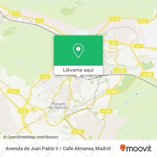 Mapa Avenida de Juan Pablo II / Calle Almansa
