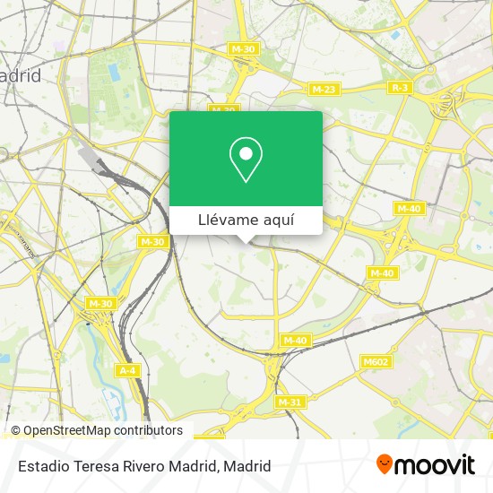Mapa Estadio Teresa Rivero Madrid