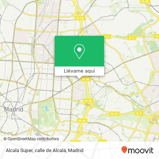 Mapa Alcalá Super, calle de Alcalá