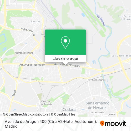 Mapa Avenida de Aragon 400 (Ctra.A2-Hotel Auditorium)