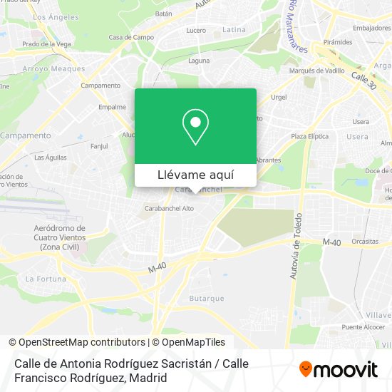 Mapa Calle de Antonia Rodríguez Sacristán / Calle Francisco Rodríguez