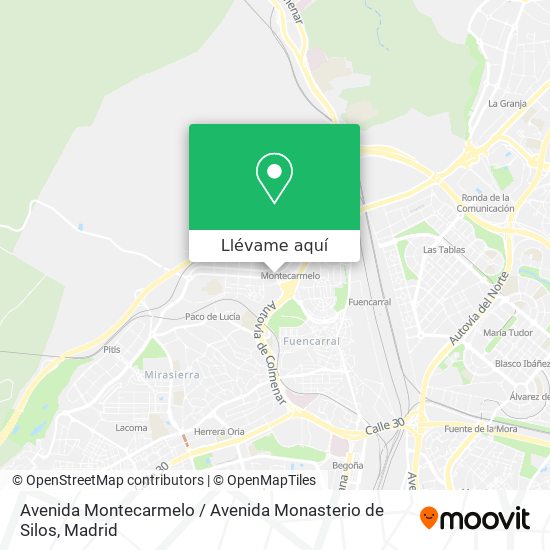 Mapa Avenida Montecarmelo / Avenida Monasterio de Silos