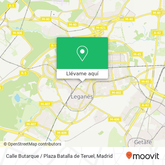 Mapa Calle Butarque / Plaza Batalla de Teruel