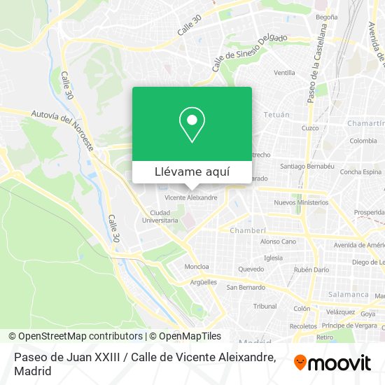 Mapa Paseo de Juan XXIII / Calle de Vicente Aleixandre