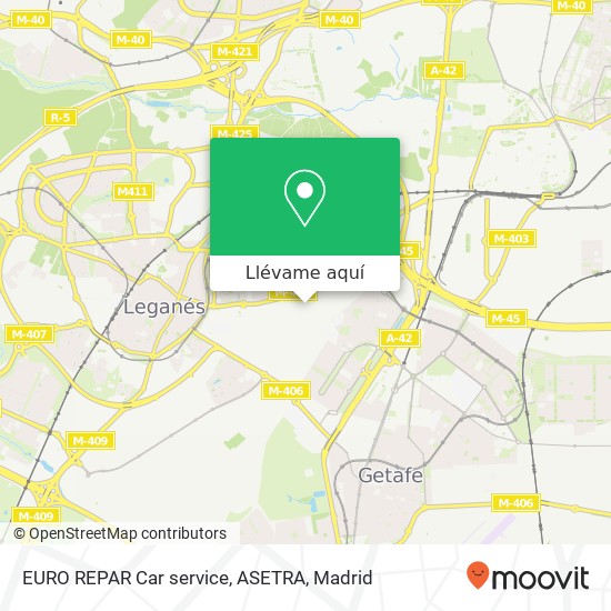 Mapa EURO REPAR Car service, ASETRA