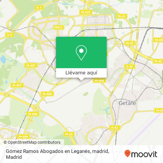 Mapa Gómez Ramos Abogados en Leganés, madrid