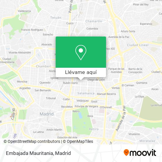 Mapa Embajada Mauritania