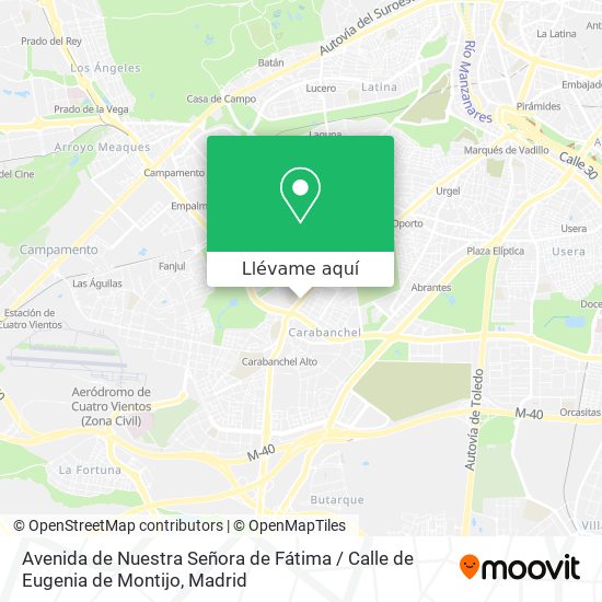 Mapa Avenida de Nuestra Señora de Fátima / Calle de Eugenia de Montijo