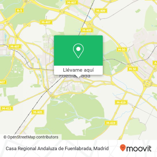 Mapa Casa Regional Andaluza de Fuenlabrada