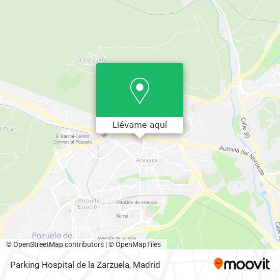 Mapa Parking Hospital de la Zarzuela