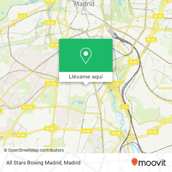 Mapa All Stars Boxing Madrid