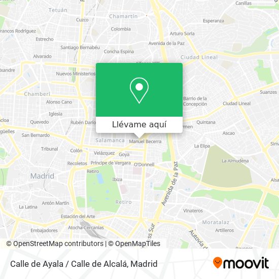 Mapa Calle de Ayala / Calle de Alcalá