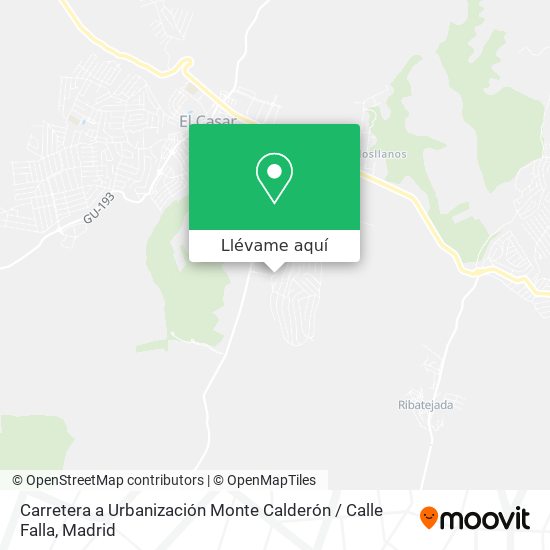 Mapa Carretera a Urbanización Monte Calderón / Calle Falla