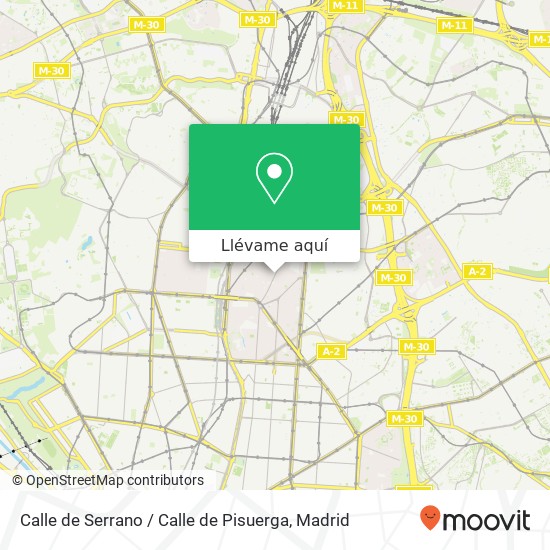 Mapa Calle de Serrano / Calle de Pisuerga