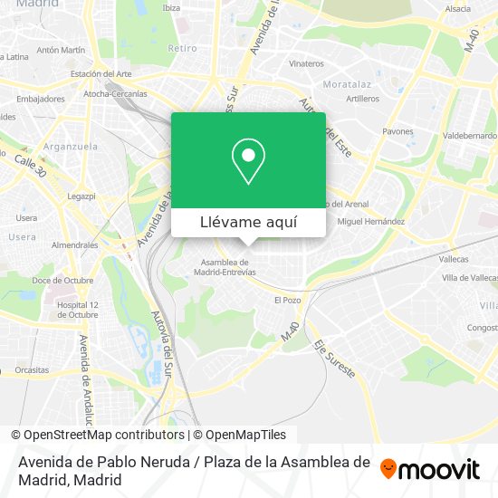 Mapa Avenida de Pablo Neruda / Plaza de la Asamblea de Madrid