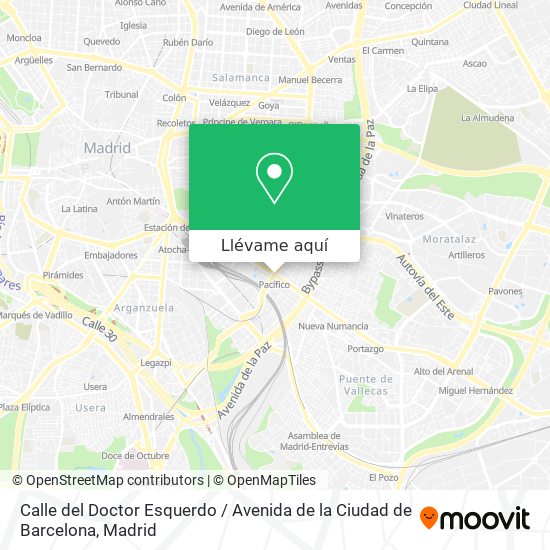 Mapa Calle del Doctor Esquerdo / Avenida de la Ciudad de Barcelona