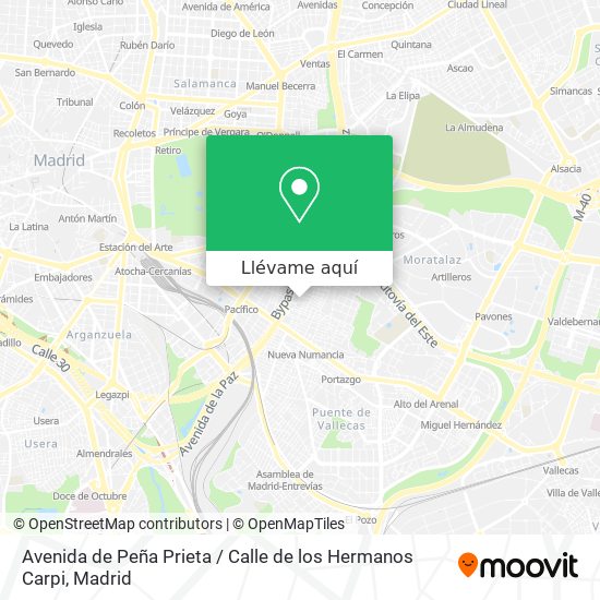 Mapa Avenida de Peña Prieta / Calle de los Hermanos Carpi