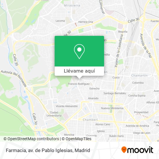 Mapa Farmacia, av. de Pablo Iglesias