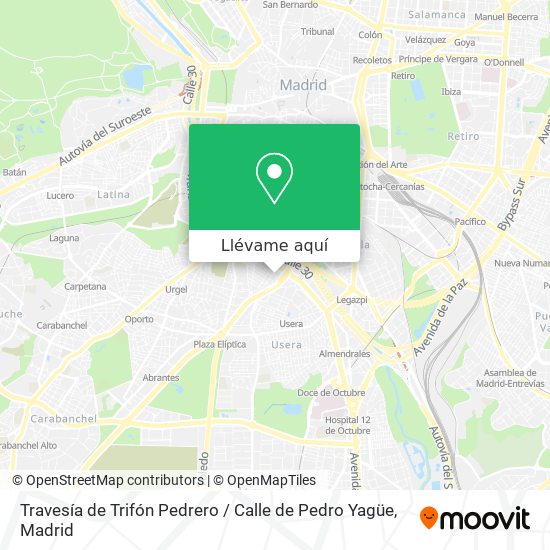 Mapa Travesía de Trifón Pedrero / Calle de Pedro Yagüe