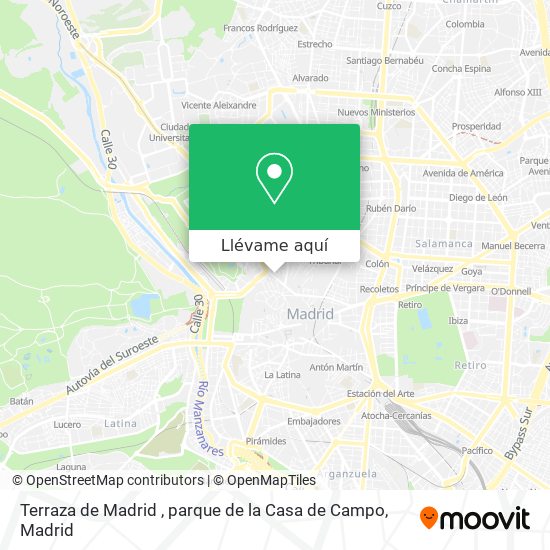 Mapa Terraza de Madrid , parque de la Casa de Campo