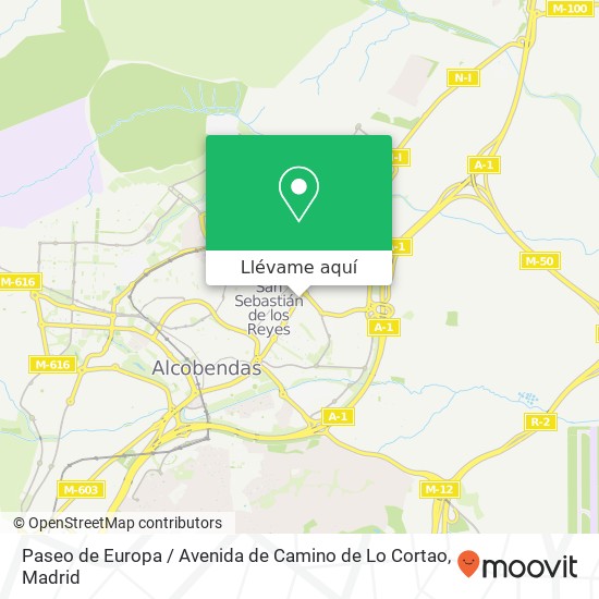 Mapa Paseo de Europa / Avenida de Camino de Lo Cortao