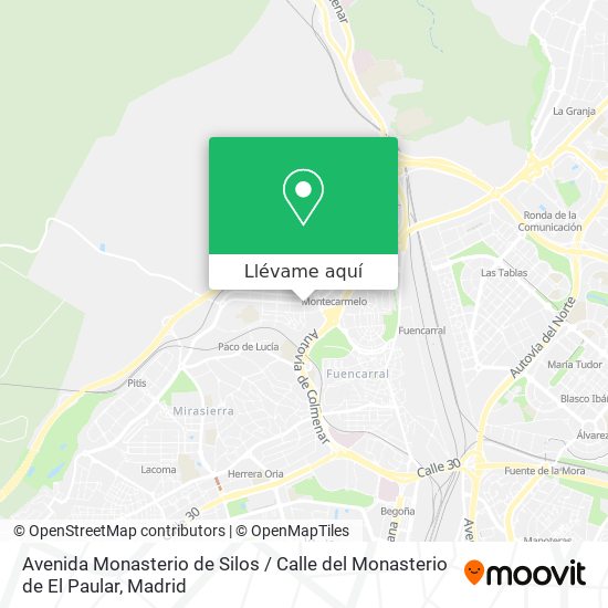 Mapa Avenida Monasterio de Silos / Calle del Monasterio de El Paular