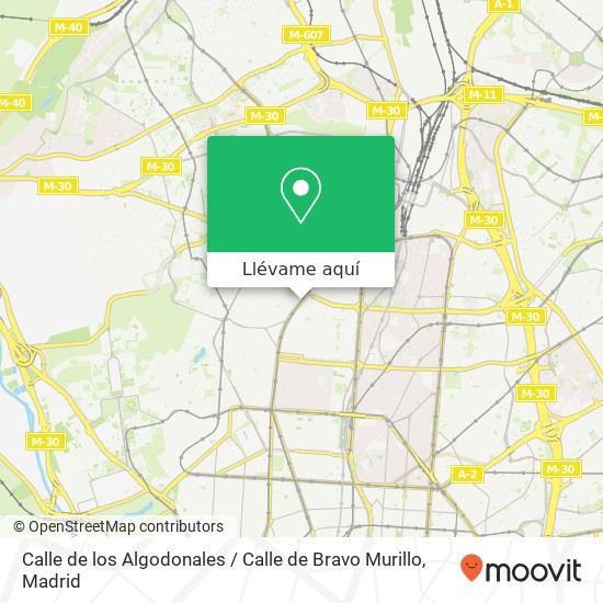 Mapa Calle de los Algodonales / Calle de Bravo Murillo