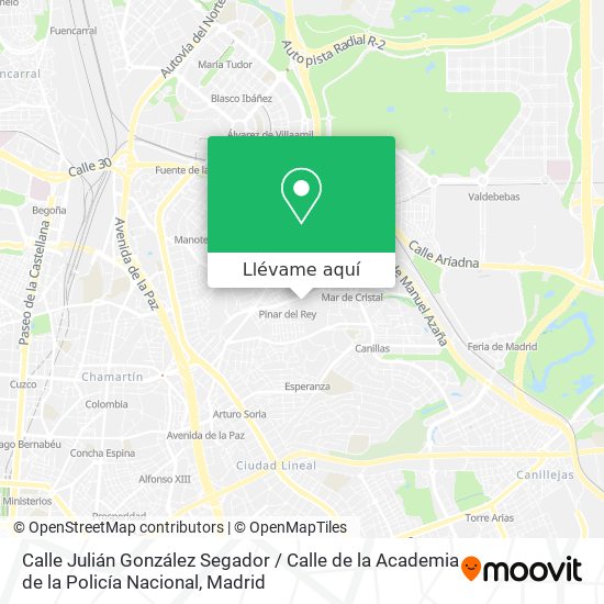 Mapa Calle Julián González Segador / Calle de la Academia de la Policía Nacional