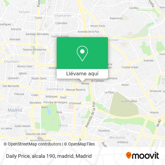 Mapa Daily Price, alcala 190, madrid