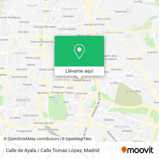 Mapa Calle de Ayala / Calle Tomás López