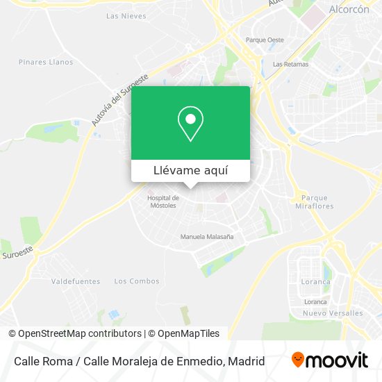 Mapa Calle Roma / Calle Moraleja de Enmedio