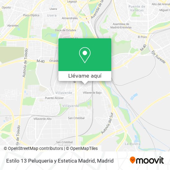 Mapa Estilo 13 Peluquería y Estetica Madrid