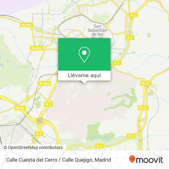 Mapa Calle Cuesta del Cerro / Calle Quejigo