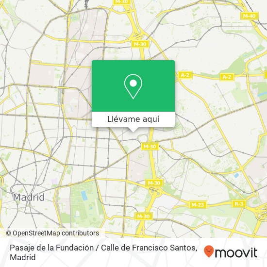 Mapa Pasaje de la Fundación / Calle de Francisco Santos